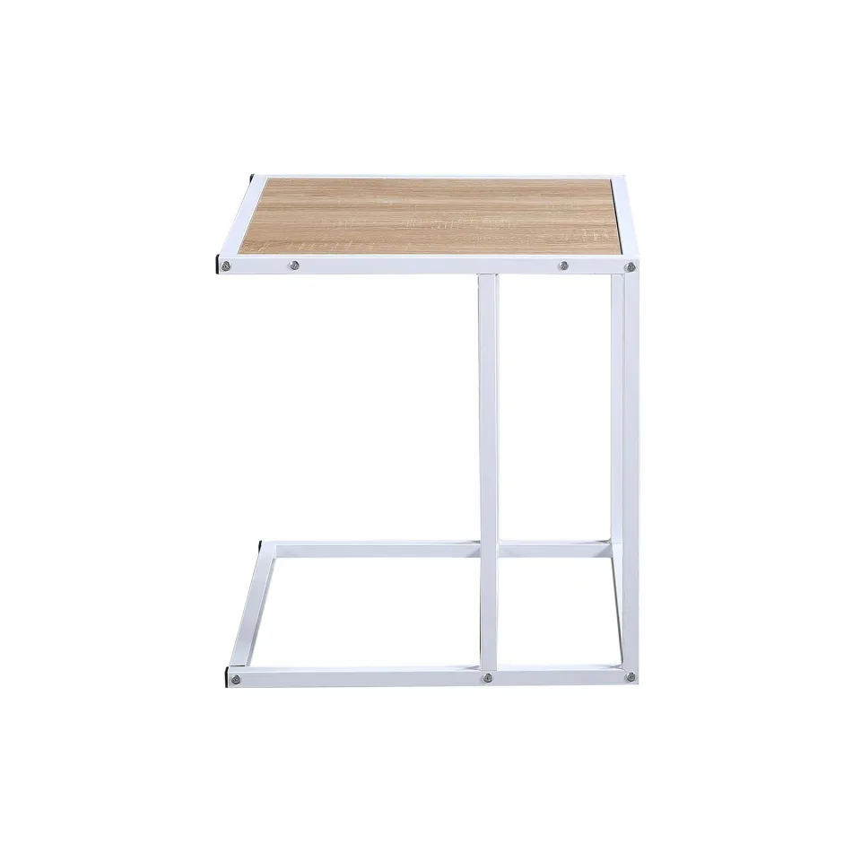 Masă de cafea RFG Lake, 500 x 500 x 540 mm, blat pătrat, PAL 15 mm, alb, picioare metalice albe