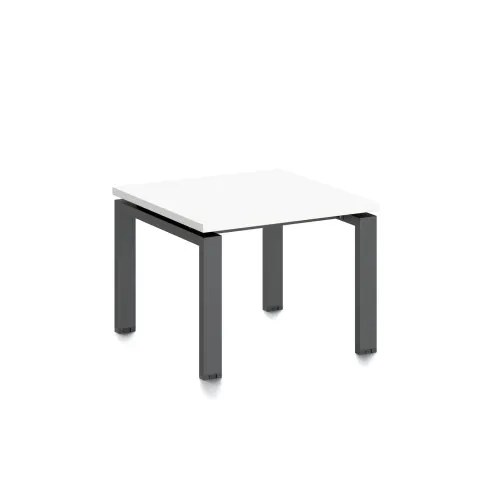 Masă joasă RFG Monaco, 600 x 600 x 450 mm, PAL 25 mm, blat alb, picioare metalice negre