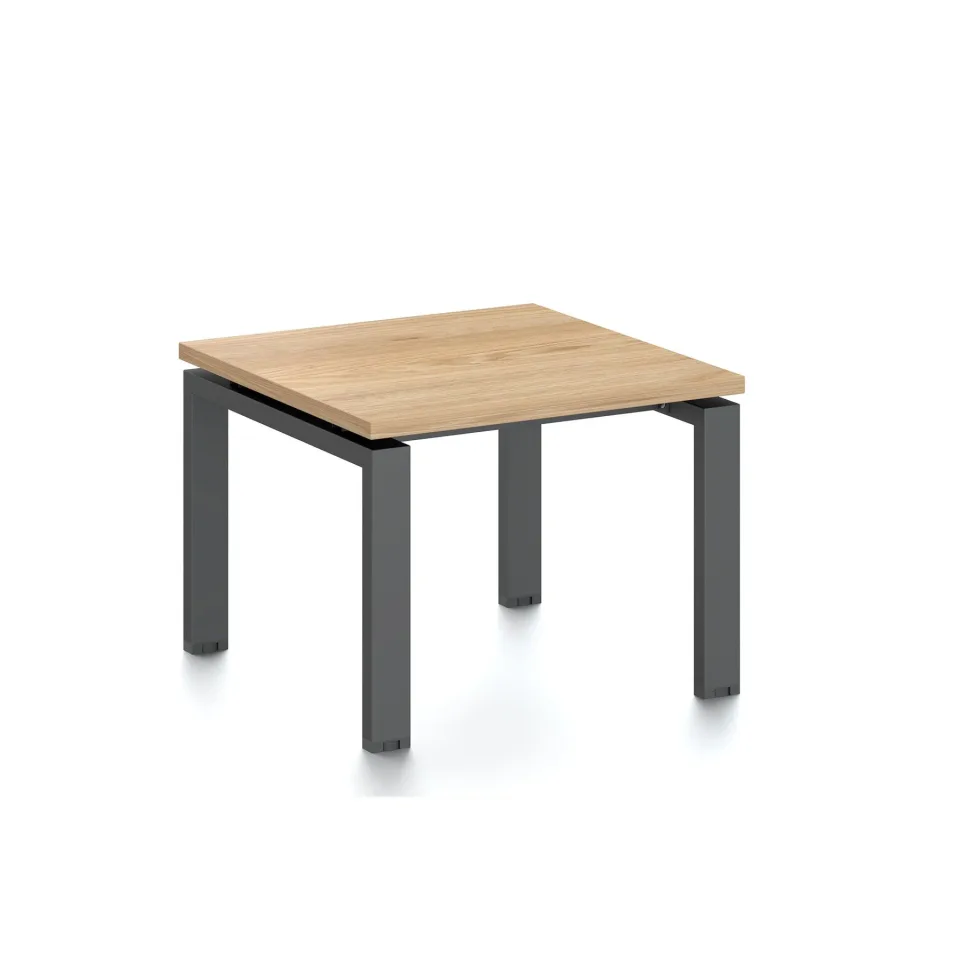 Masă joasă RFG Monaco, 600 x 600 x 450 mm, pal 25 mm, blat ulm, picioare metalice negre