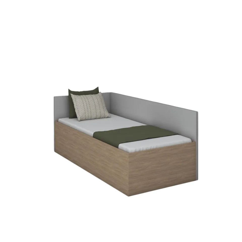 Panou lateral RFG pentru pat simplu, 2072 x 36 x 800 mm, gri