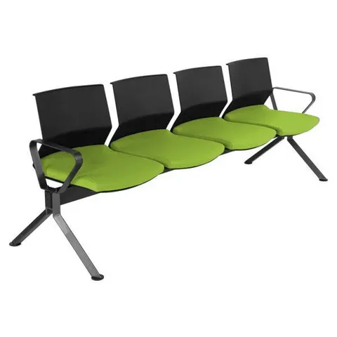 Bancă pentru vizitatori RFG Lisa Arm Black, 4 locuri, verde