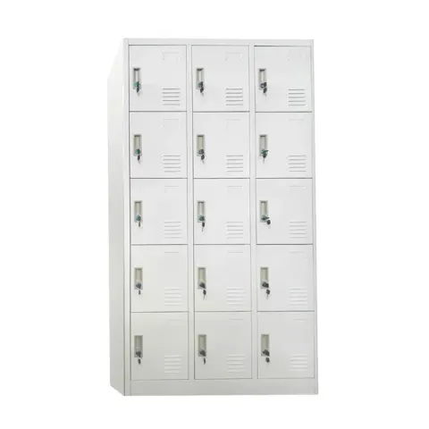 Dulap RFG, metal, cincisprezece compartimente, 185 × 90 × 40 cm, gri