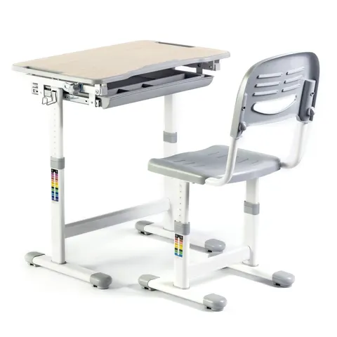 Birou și scaun ergonomic școlar RFG Ergo Tech B201N, gri