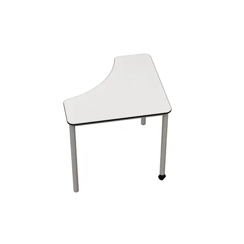 RFG Birou pentru elevi Flexus, triunghiular, clasa a VIII-a+, 111 x 72 x 76H cm, HPL alb, display asamblat