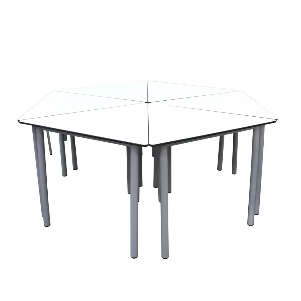 Birou pentru studenți RFG Flexus, MDF, triunghiular, 90 x 79 x 76 cm, model asamblat