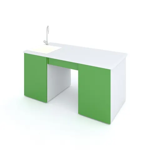 Birou pentru profesori RFG, laborator, 160 x 70 x 75 cm, verde-alb