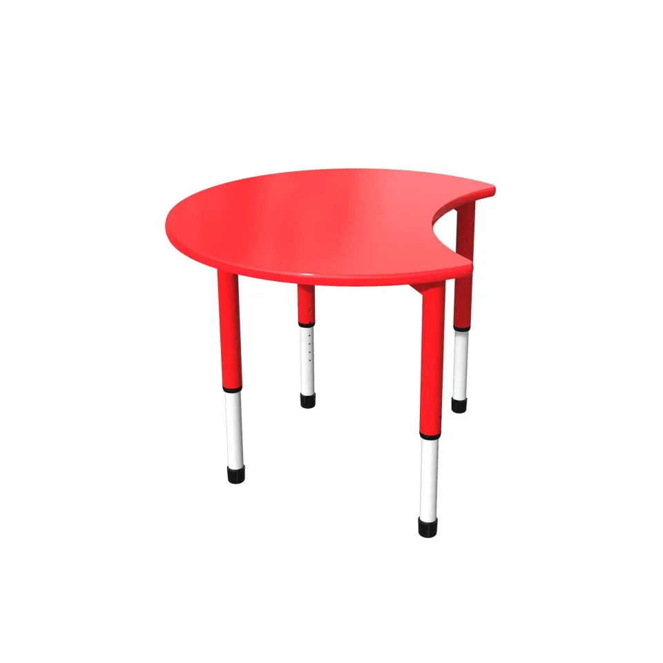 Masă pentru elevi RFG Student Moon, cu înălțime reglabilă, clasele I–XII, 900 x 900 x 550-750 mm, roșie