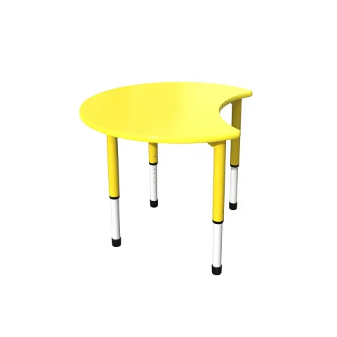 Birou școlar RFG Moon, reglabil pe înălțime, clasele I–XII, 900 x 900 x 550–750 mm, galben