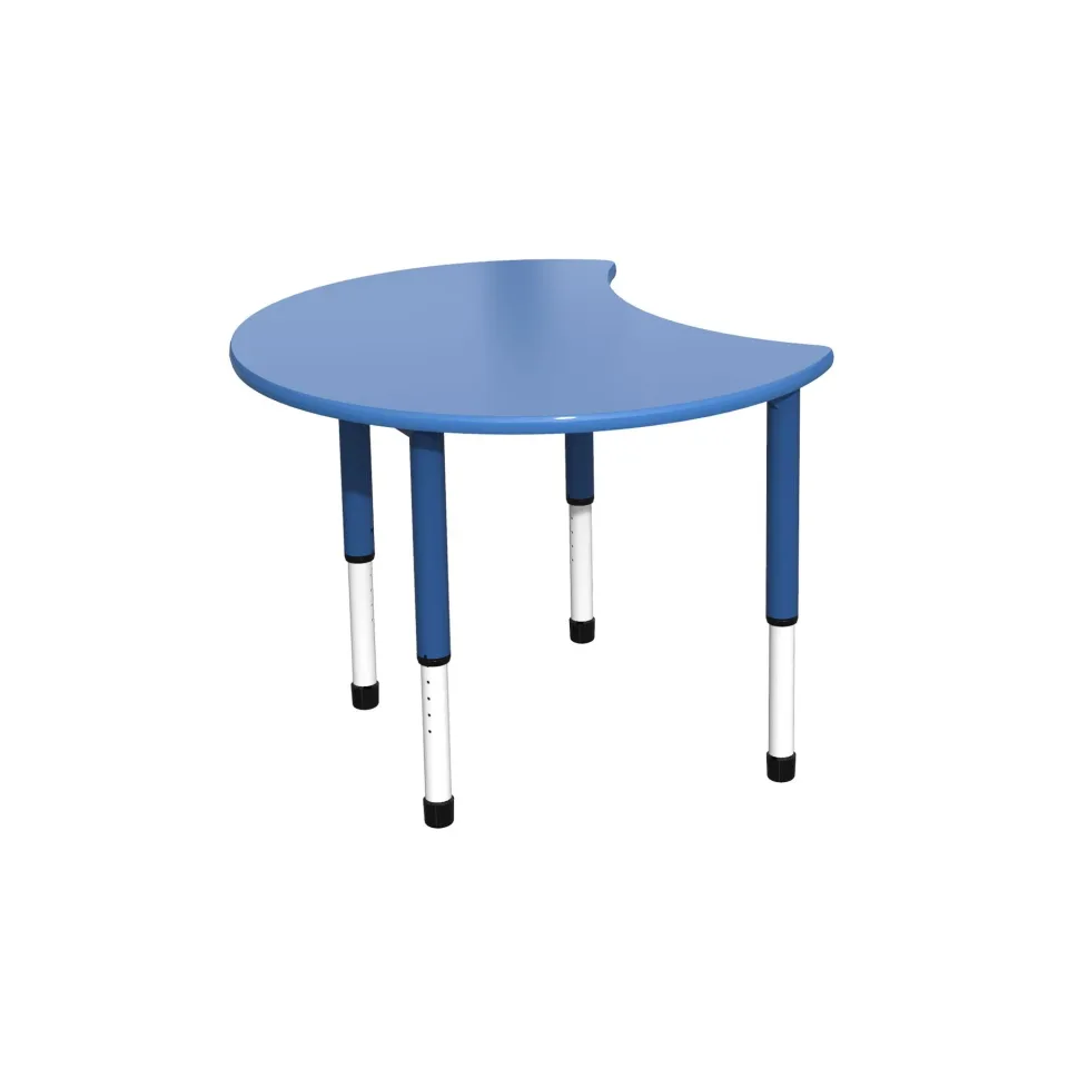 Birou școlar RFG Moon, reglabil pe înălțime, de la clasa I până la XII, 900 x 900 x 550-750 mm, albastru