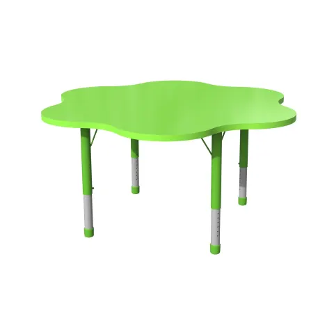 Birou pentru elevi RFG Flower, înălțime reglabilă, vârste 3 până la 8 ani, 1200 x 1200 x 370-620 mm, verde