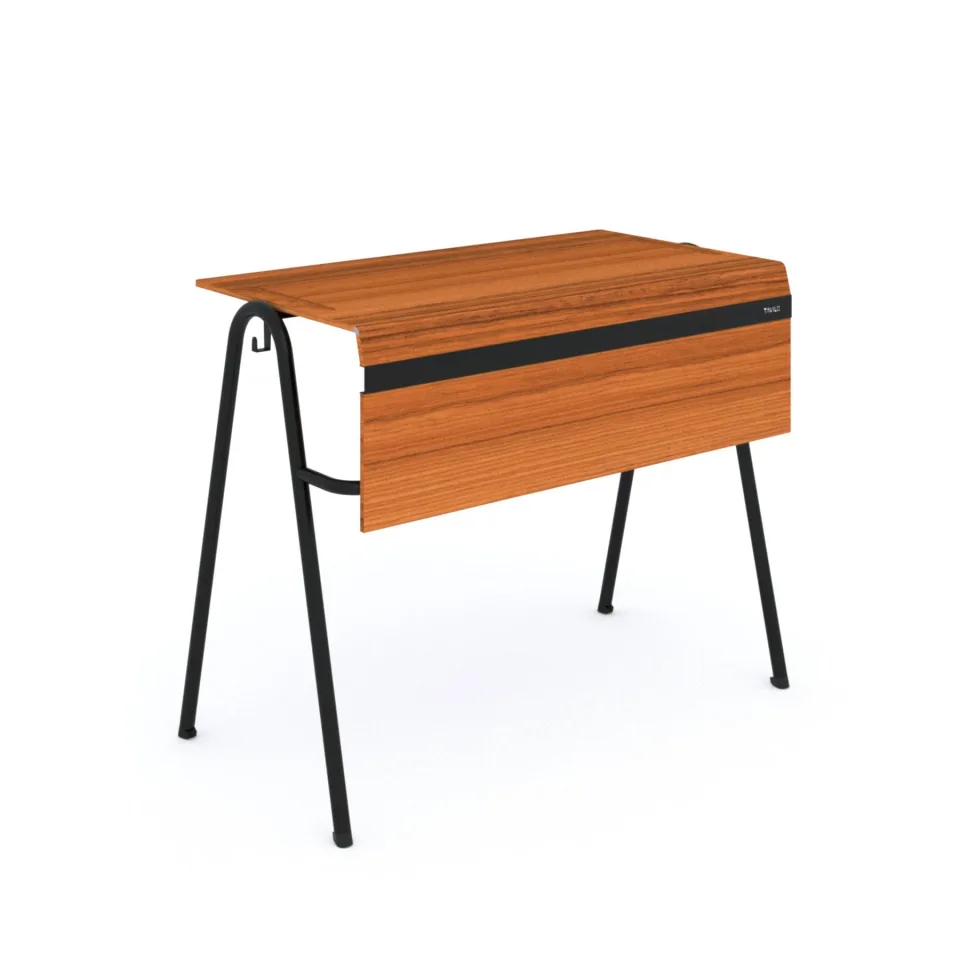 Biroul profesorului RFG Dale, peste clasa a VIII-a, 900 x 500 x 750 mm, lemn de teak, metal negru