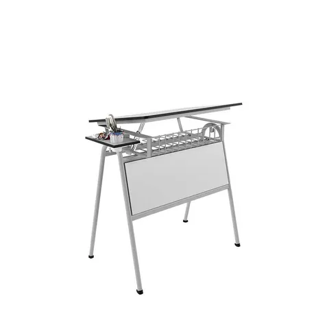 Masă de desen RFG Letme, pentru peste clasa a 8-a, 700 x 500 x 750 mm, blat gri, metal gri, set 2 bucăți