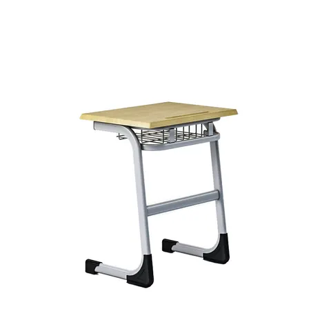 Birou școlar RFG Student Edu, individual, clase superioare (VIII+), 630 x 450 x 750 mm, blat stejar, metal gri, set de 2