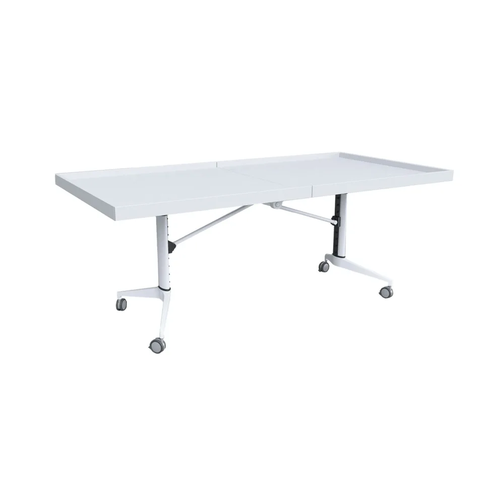 Masă mobilă pliabilă RFG Robotika, 2000 ? 1000 ? 740 mm, albă