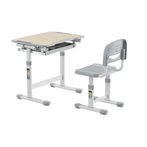 Birou și scaun ergonomic pentru școală RFG Ergo Tech B207, gri