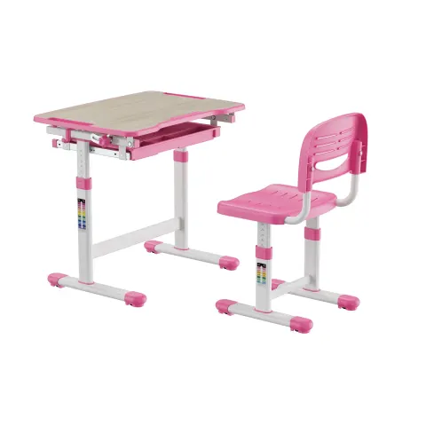 Birou și scaun ergonomic școlar RFG Ergo Tech B207, culoare roz
