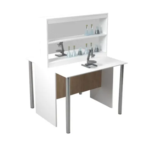 Stație de lucru RFG Labo, cu poliță superioară, blat HPL, 1200 x 1200 x 900 mm