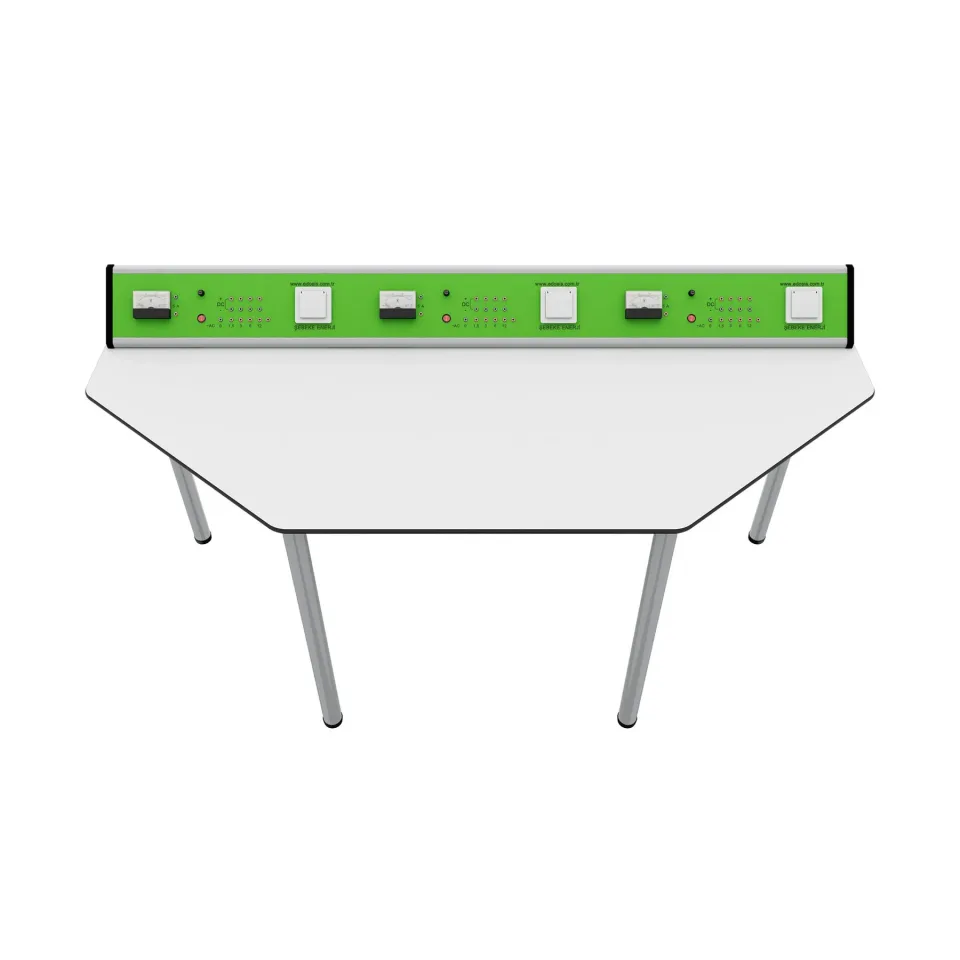 Masă de laborator RFG pentru Fizică Quin, peste clasa a 7-a, 1700 x 700 x 750 mm, verde-albă