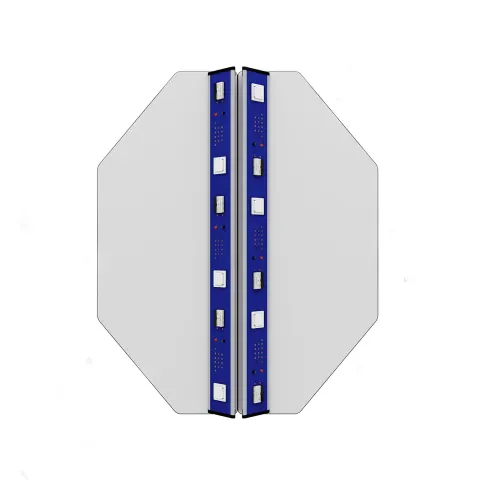Masa de laborator RFG Physics Hexa, peste clasa a 7-a, 1700 x 1400 x 750 mm, albastru-albă