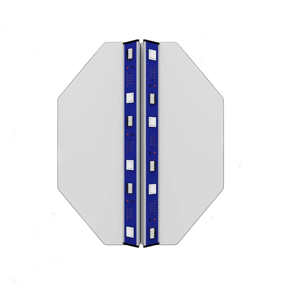 Masa de laborator RFG Physics Hexa, peste clasa a 7-a, 1700 x 1400 x 750 mm, albastru-albă