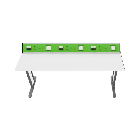 Masă școlară RFG Student Flat, laborator, clasa a VII-a+, 180 x 60 x 75 cm, verde-alb