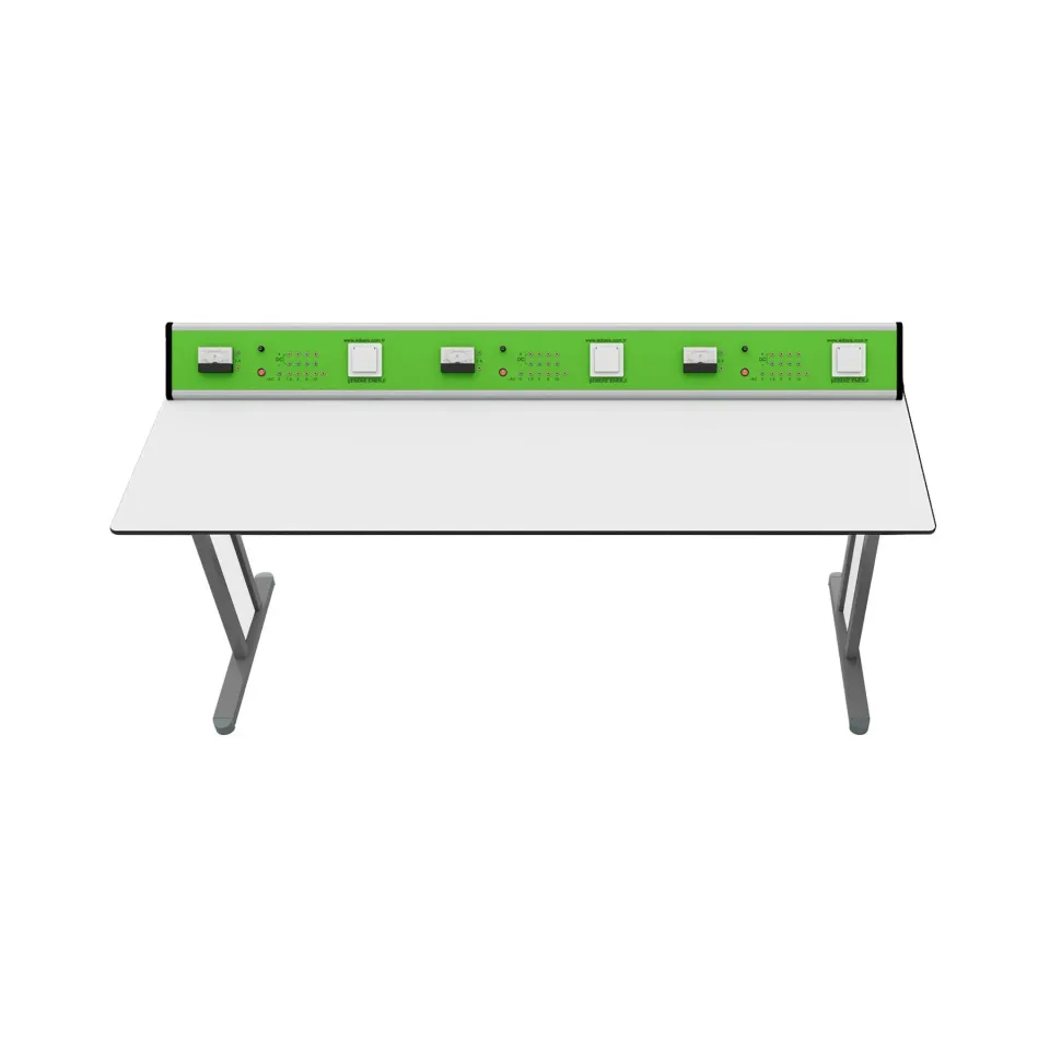 Masă școlară RFG Student Flat, laborator, clasa a VII-a+, 180 x 60 x 75 cm, verde-alb