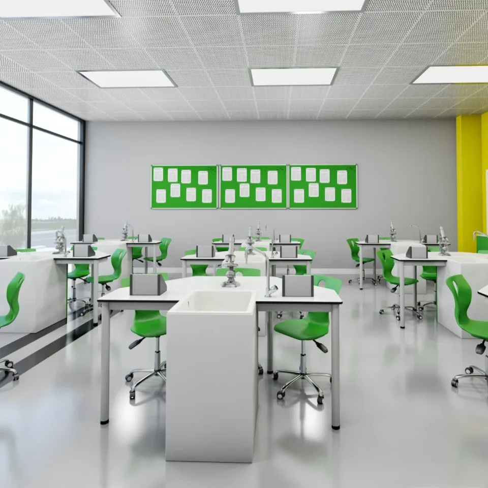 Laborator RFG Chimie și Biologie Quin, peste clasa a 7-a, pentru 24 de elevi, alb-verde