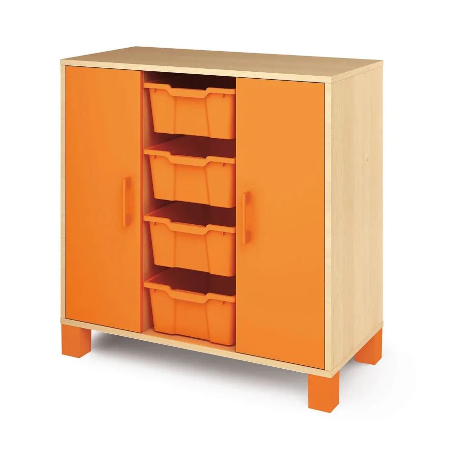 Nowa Szkola Cabinet Fresh, cu uși și 4 tăvi, portocaliu