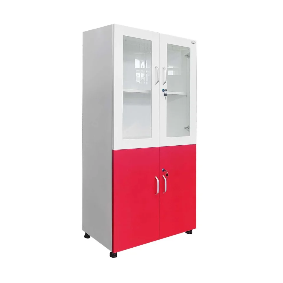 Dulap RFG, laborator, 800 x 400 x 1650 mm, roșu-alb
