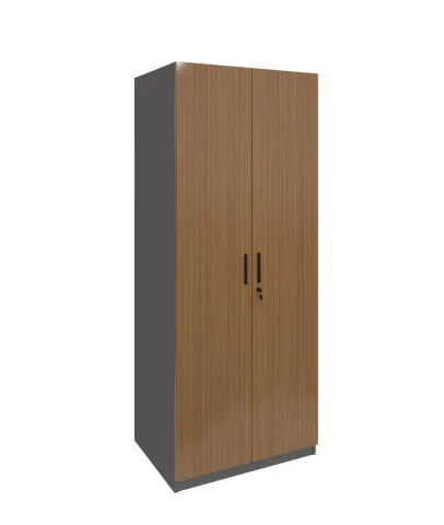 Dulap RFG Parma, dublu, 800 x 550 x 2000 mm, PAL 18 mm, nuc și grafit perlat
