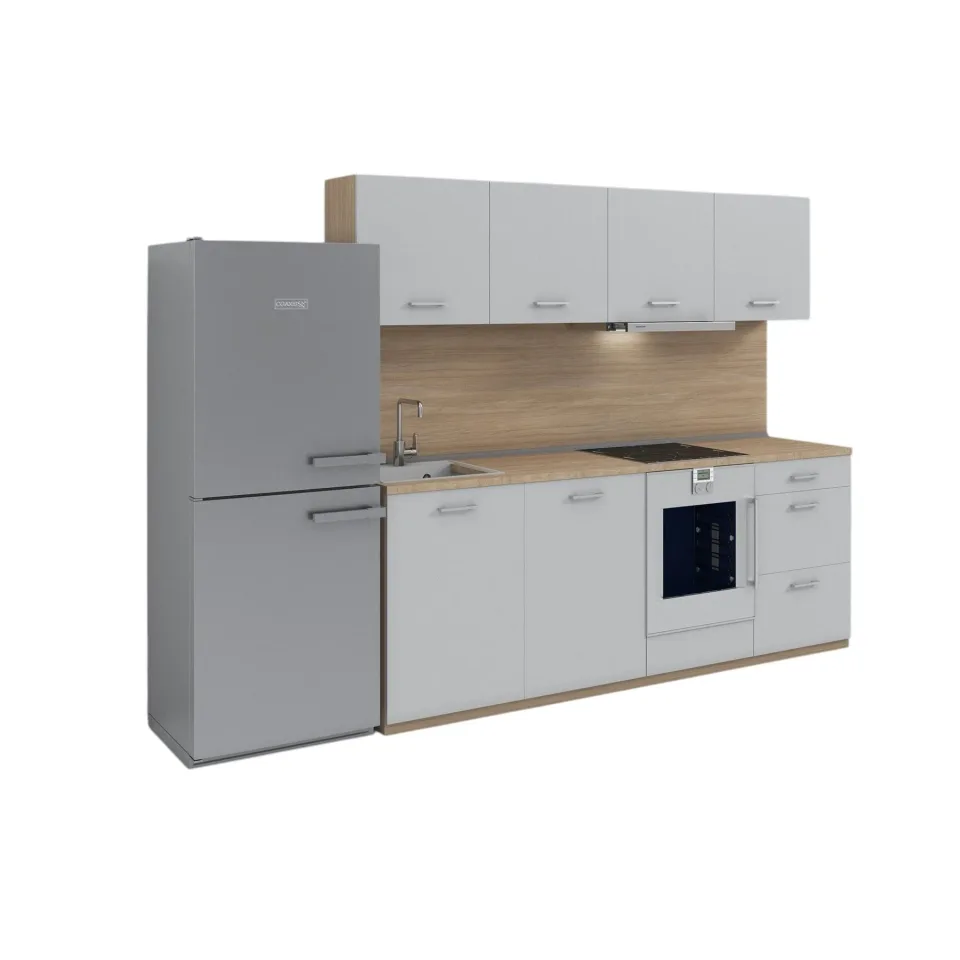 RFG Kitchen, 2400 x 600 x 2100 mm, stejar sonoma și gri