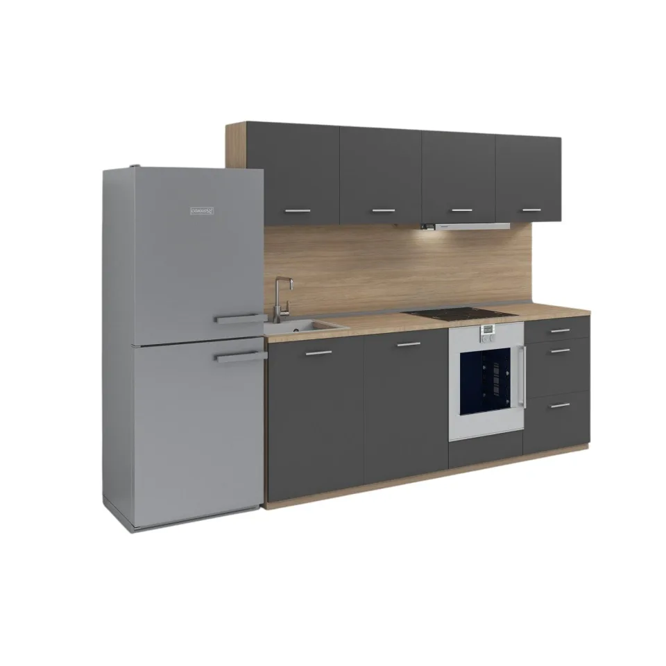 RFG Kitchen, 2400 x 600 x 2100 mm, stejar sonoma și grafit