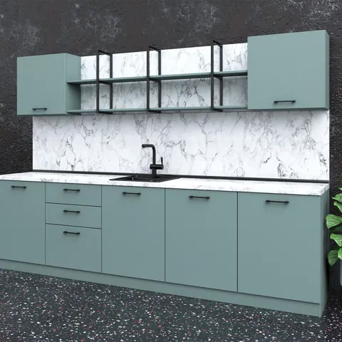 Kitchen Allegra, 3000 x 600 x 2110 mm, culori pastel