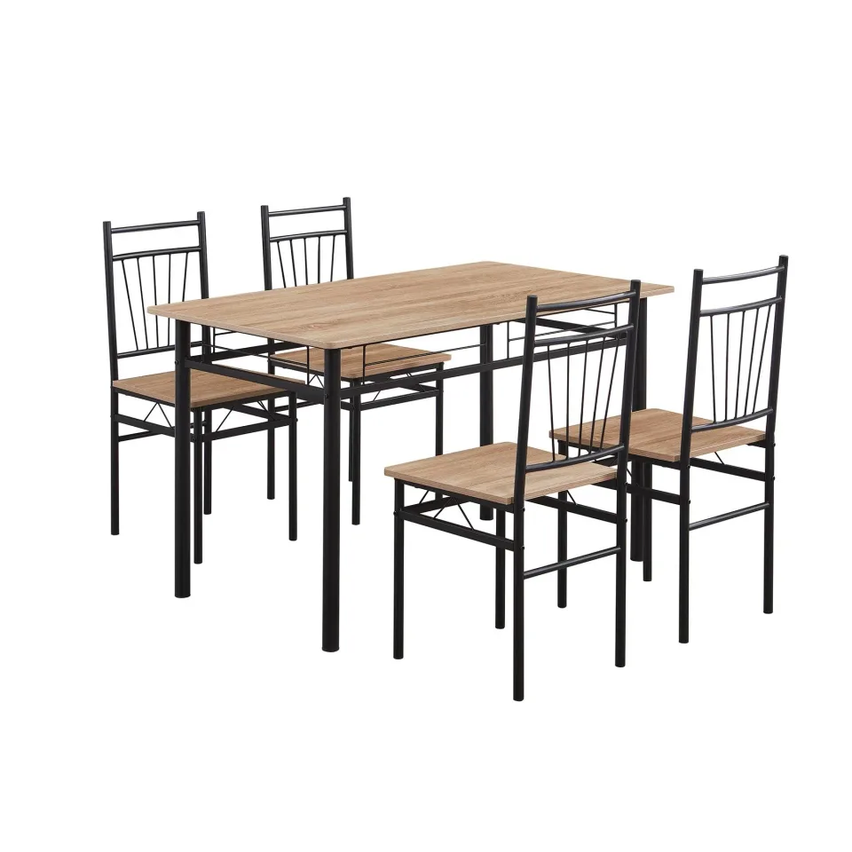 Masă RFG cu 4 scaune Style, Sonoma Oak, metal negru