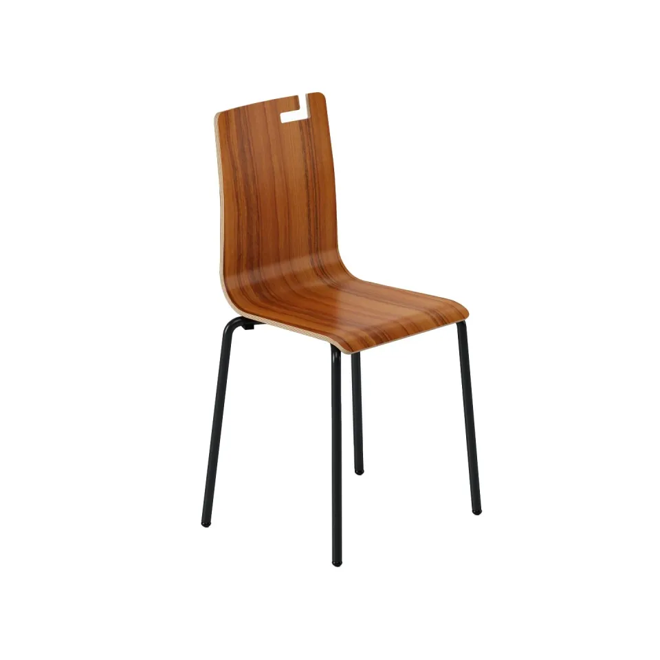 Scaun RFG Solo Polywood, 400 x 400 x 810 mm, lemn de teak, metal negru