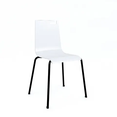 Scaun RFG Solo Polywood, 400 x 400 x 810 mm, alb, metal negru