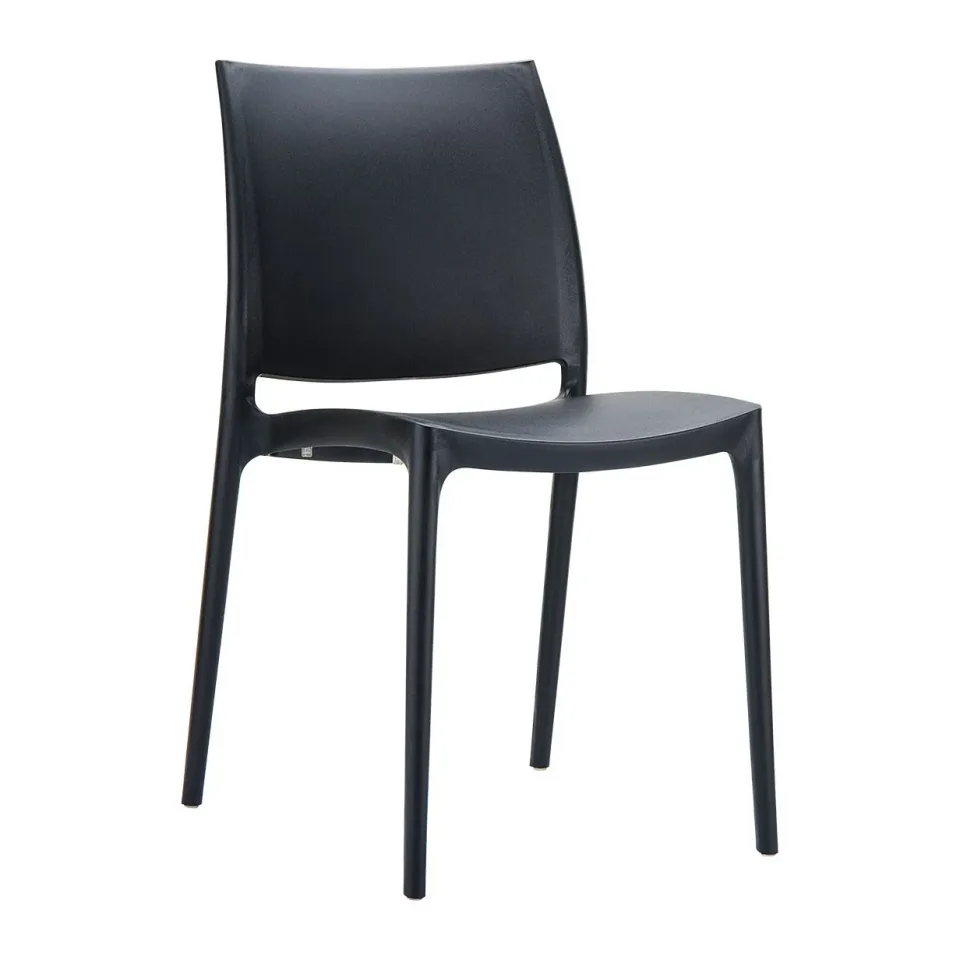 Scaun RFG Milano, plastic, negru
