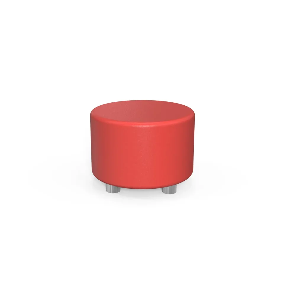 Taburet RFG Circle, 60 x 60 x 43H, piele ecologică, roșu