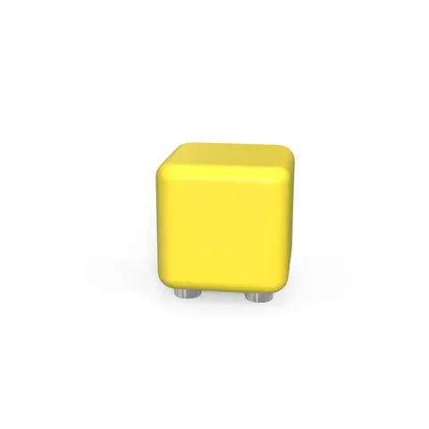 RFG Stool Cube, 60 x 60 x 43H, piele eco, galben