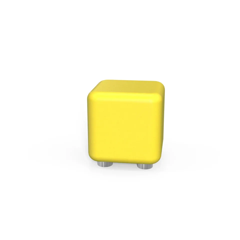 RFG Stool Cube, 60 x 60 x 43H, piele eco, galben