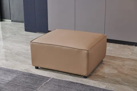 Taburet RFG Kiano, pătrat, piele ecologică, 750 x 880 x 420 mm, maro