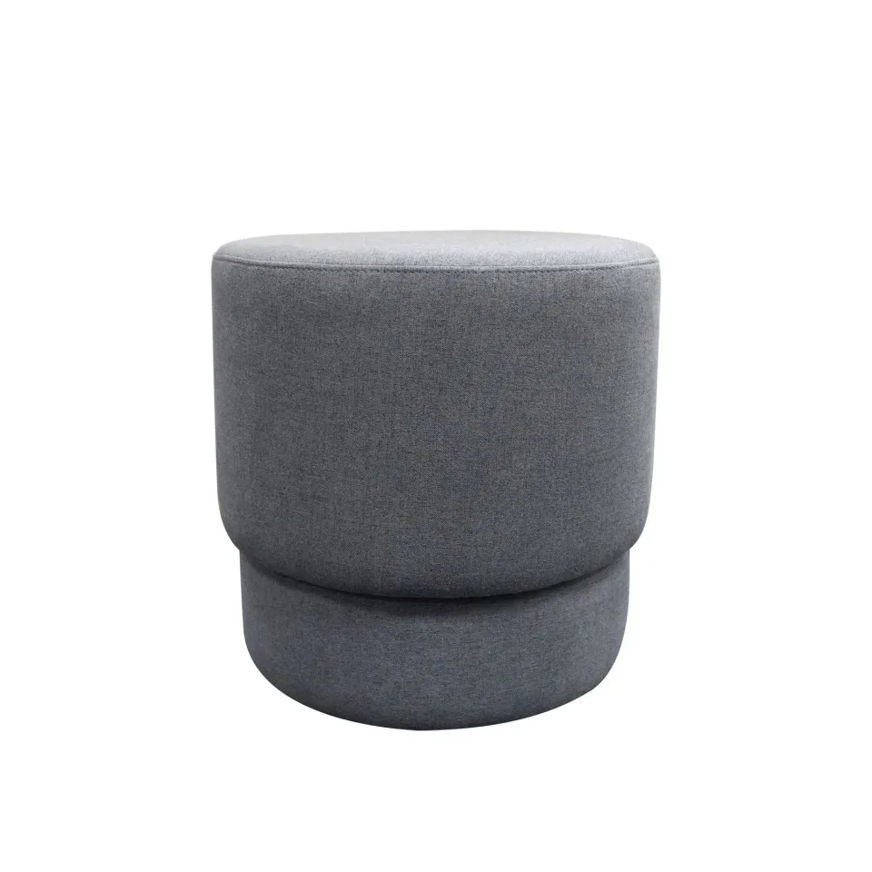 Taburet RFG Zara, rotund, textil, 450 x 450 x 450 mm, gri