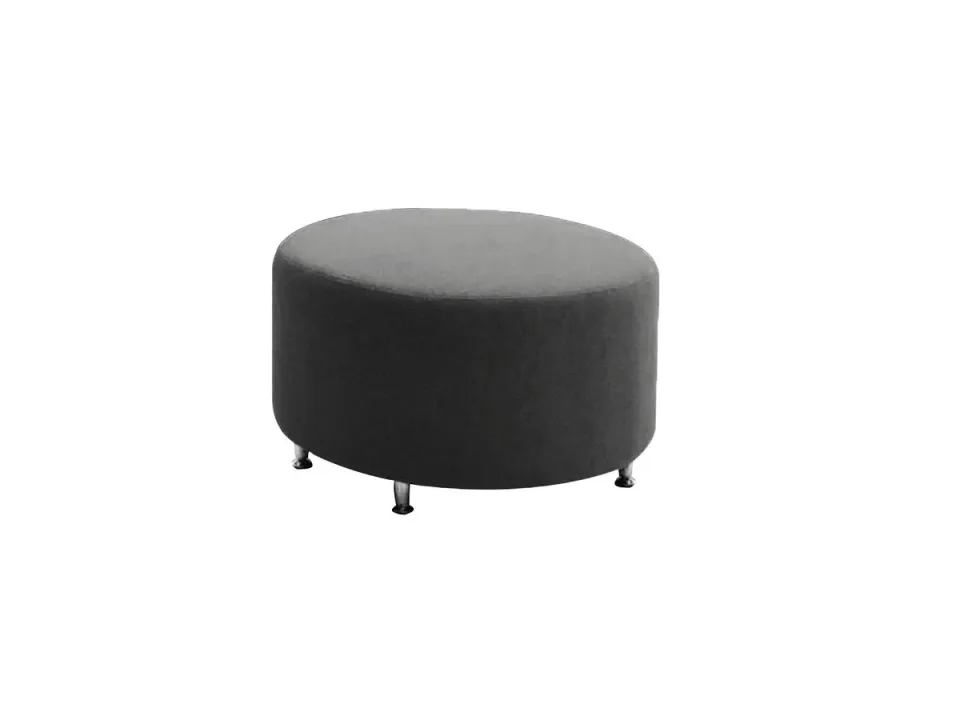 Otomană RFG Zara, rotundă, material textil, 700 x 700 x 400 mm, gri