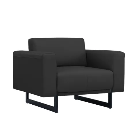 Fotoliu RFG Toledo, eco-piele, negru