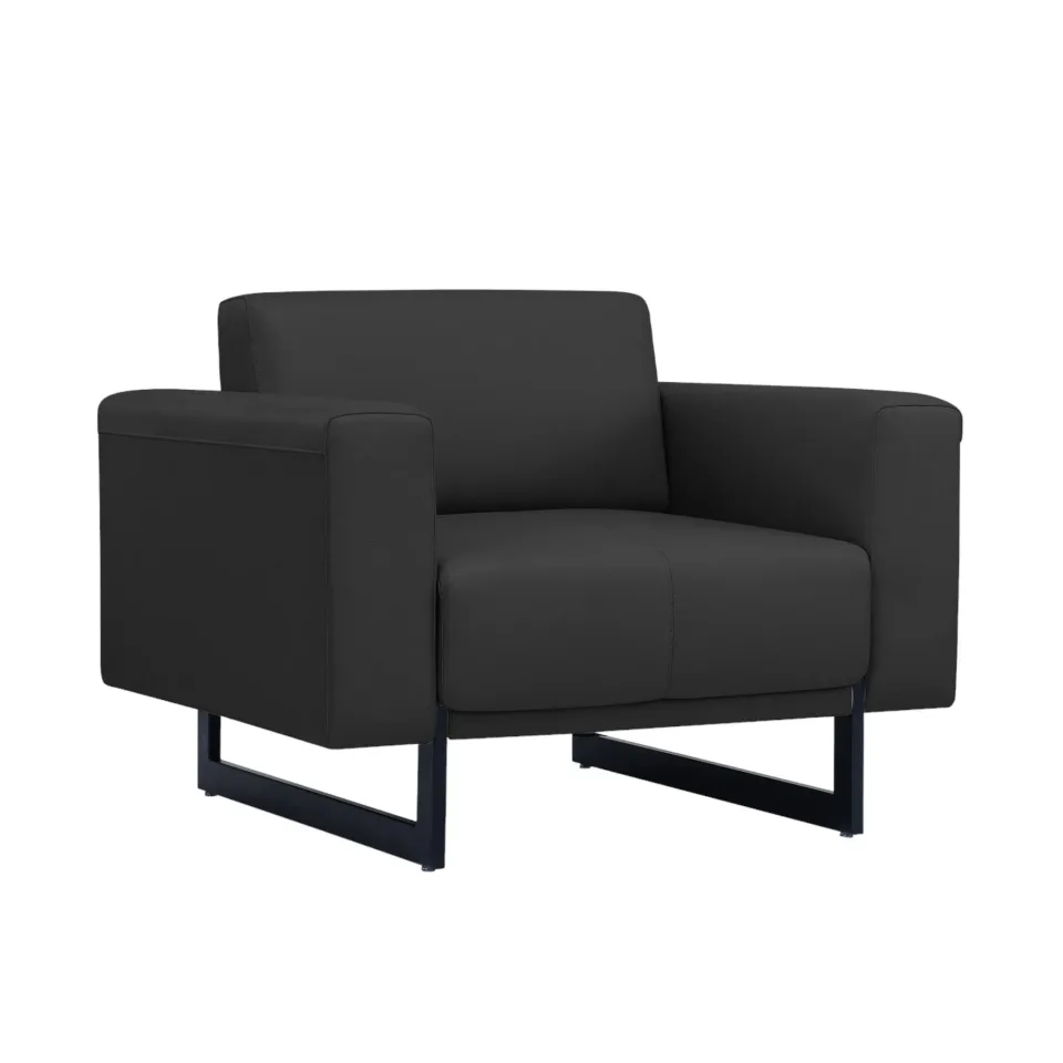 Fotoliu RFG Toledo, eco-piele, negru