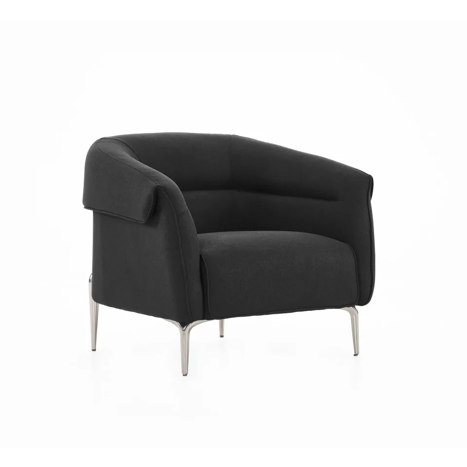 Fotoliu RFG Megan, cu brațe, textil, 890 x 820 x 740 mm, negru