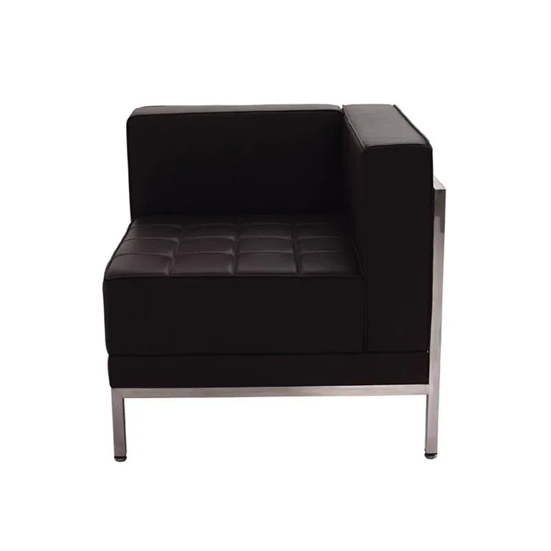 Modul colțar RFG Neo, piele eco, 720 x 720 x 700 mm, stânga negru