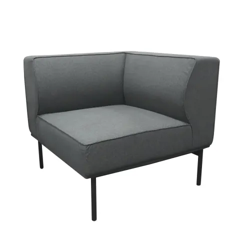 Modul colț RFG Klark, tapițerie textilă, 800 x 800 x 720 mm, gri