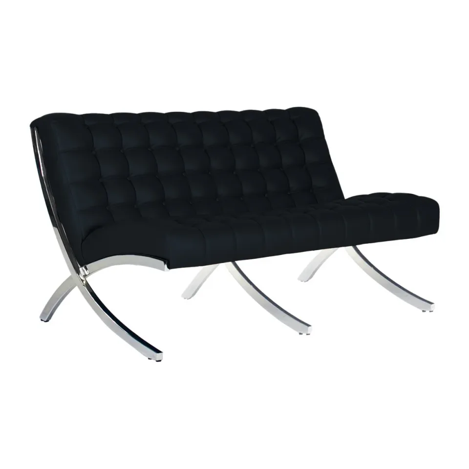 Canapea RFG pentru două persoane Murano Chrome, 1350 x 870 x 760 mm, negru