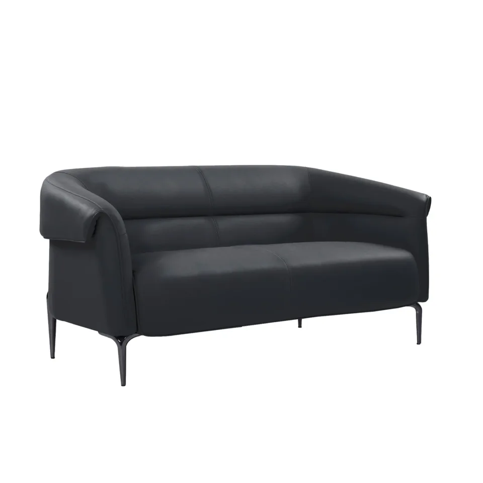 Canapea dublă RFG Megan, piele eco, negru